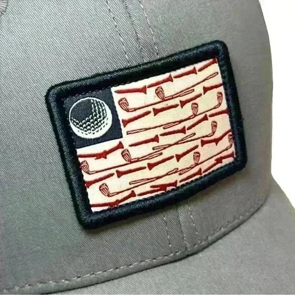 Tommy Bahama Gray Flag Patch Golf Tees and Clubs Baseball Cap NWT Adult One Size - Picture 6 of 8